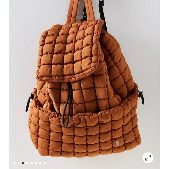 FP Movement by Free People Quilted Puffer Backpack in Rust Orange